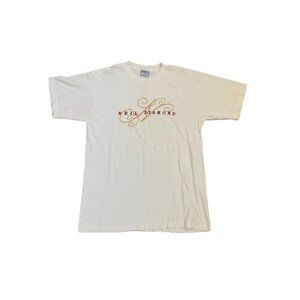 Vintage Rare Neil Diamond Concert T Shirt Spellout Singer Music
